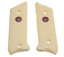 Ruger Grips For Mark III, Simulated White Ivory W/ Red Ruger Medallion NEW 19933
