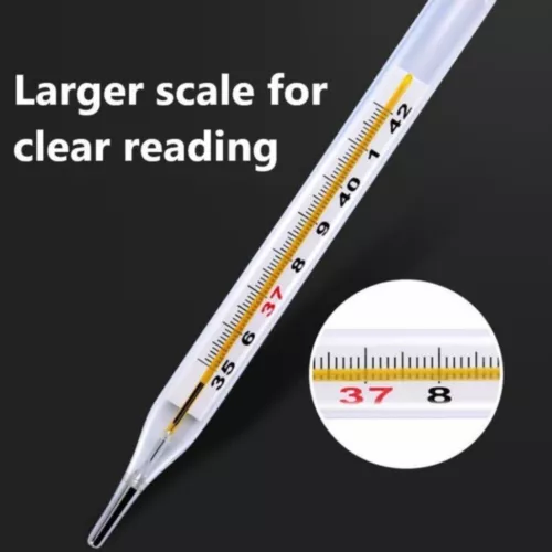 Medical Mercurial Glass Thermometer, Screen Clinical Large ScreenClinical - 1pc - Picture 6 of 8