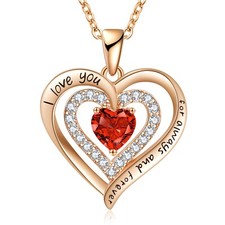 Heart Necklaces for Women, Birthday Gifts for Women Birthstone Women Necklace...