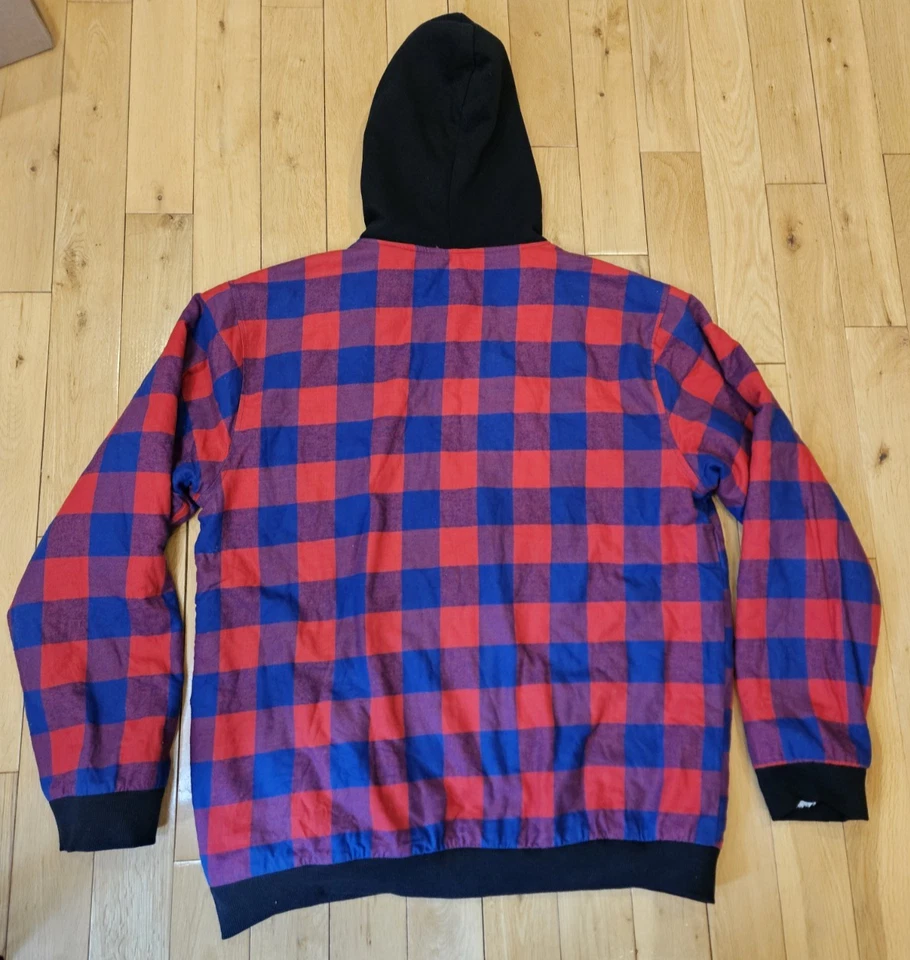 NEW YORK GIANTS Chaqueta con Capucha Forrada de Piel Sintética NFL 1/4 Cremallera a Cuadros Hombres 2XL NUEVA CON ETIQUETAS Foto 2 de 4