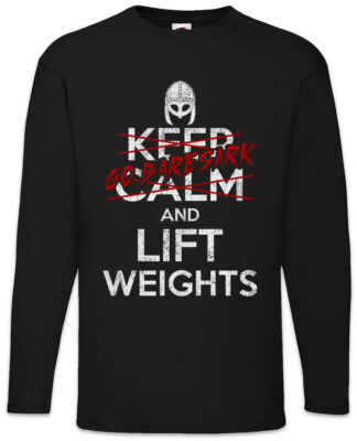 Go Baresark And Lift Weights Langarm T-Shirt Viking Vikings Weightlifting