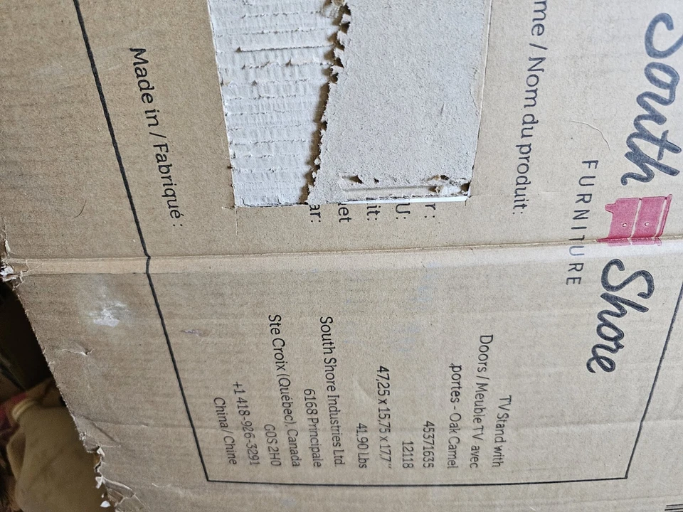 Suporte de TV South Shore com portas carvalho camelo/cinza 47,25" x 15,75" x 17,7" - Imagem 3 de 4