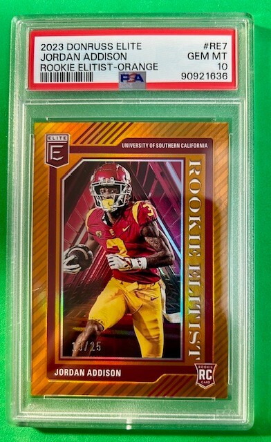 2023 PANINI DONRUSS ELITE ROOKIE ELITIST ORANGE JORDAN ADDISON 13/25 GEM MINT 10