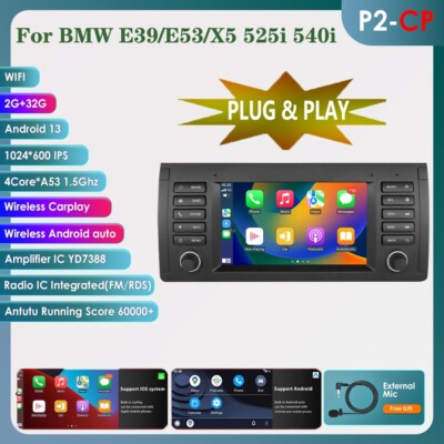 For BMW E39/E53/X5 525i 540i Android 13 Car Stereo GPS Player Navi Radio wifi FM
