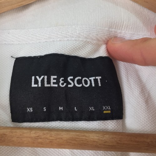 Lyle & scott mens polo shirt size 2XL white short sleeve collar cotton 099027 - Picture 3 of 8