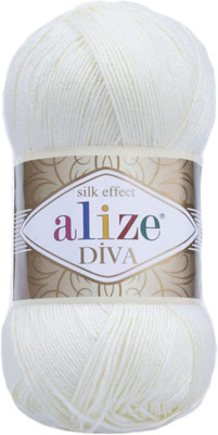Diva Silk Effect 100% Microfiber Acrylic Yarn 1 Ball Skeins 100Gr 383Yds Color (