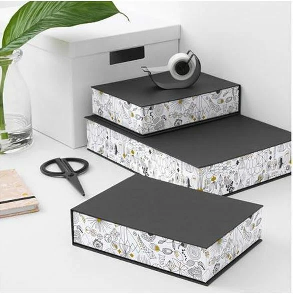 IKEA Home Office Storage Elegant Pattern 3 Box Set Organize Organization LANKMOJ - Image 3 of 4