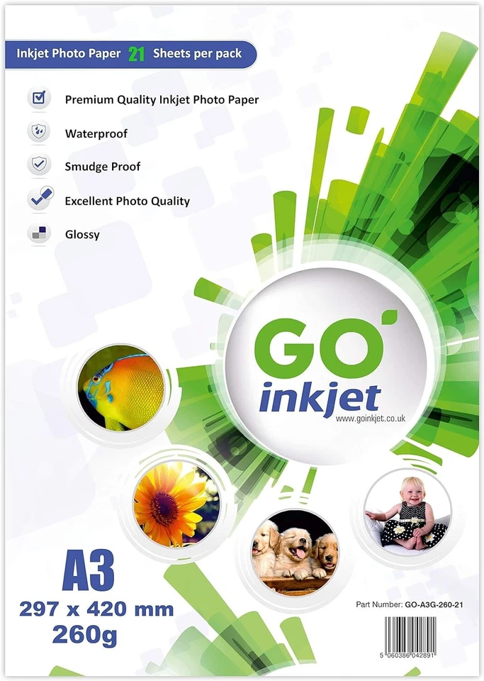 GO Inkjet Glossy Photo Paper 105 Sheets Available in A3, A4, A5 & 6x4 - Image 3 of 4