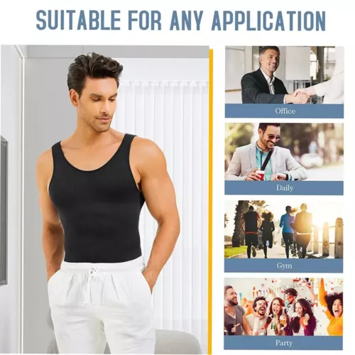 Body Suit dimagrante da uomo fasce a compressione shapewear controllo pancia - Foto 3 di 32