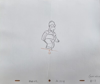 Simpsons TV Show Original Cartoon Animation Kunst Cel Zeichnung Homer Simpson #257