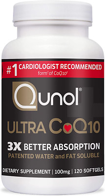 Qunol Ultra Coq10 100Mg, 3X Better Absorption, Patented Water and Fat Soluble Na