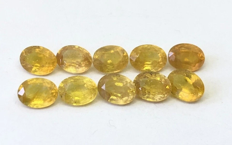 Zafiro amarillo forma ovalada tamaño 6x4 mm a 12x10 mm corte piedra facetada para joyería Foto 2 de 4