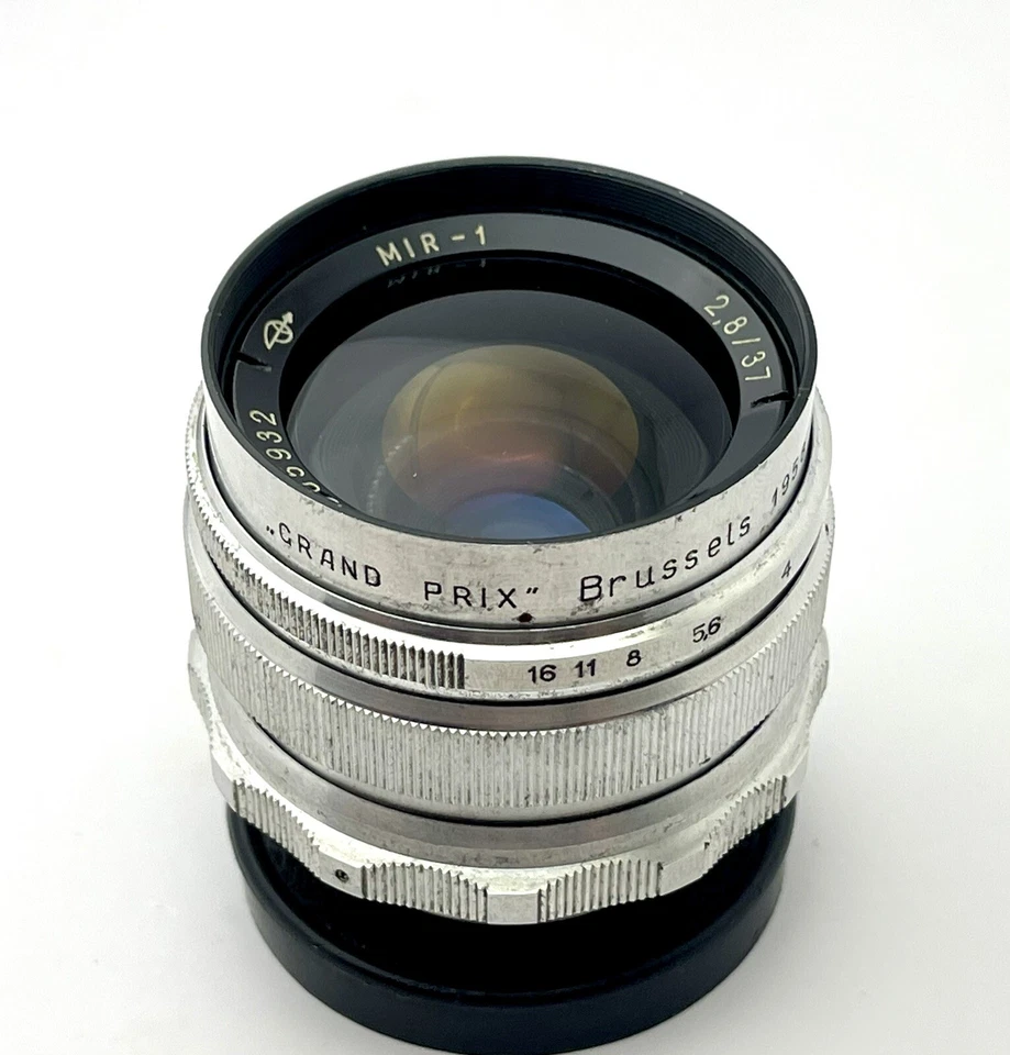 Grand Prix Brussels 1958 Silver Mir-1 2.8/37 Lens M39 Mount M39/M42 SLR - Image 3 of 4