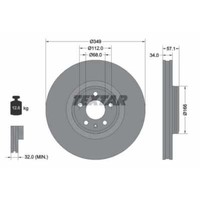 Textar 2X Bremsscheibe Vorne Ø349 Mm InnenbelüFtet FüR VW Touareg CR7 3.0 TDI