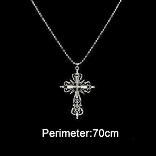 Gothic Dark Style Cross Pendant Necklace Rock Punk Goth Fashion NecklacesWE.SA - Afbeelding 1 van 6