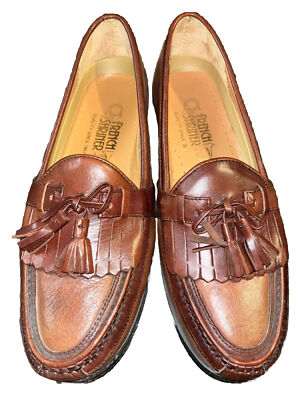 French Shriner Men\'s Milton 40022 Tasseled Loafer Dress Shoes Brown 10 M French Shriner Men main image 2