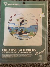 Vintage Vogart Crafts Creative Stitchery Picture Kit  2511 - Ducks - 1982