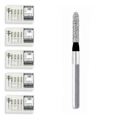Cylindrical, Hemispherical End 2mm Dia Extra Coarse Grit Dental Bur 25 Pcs