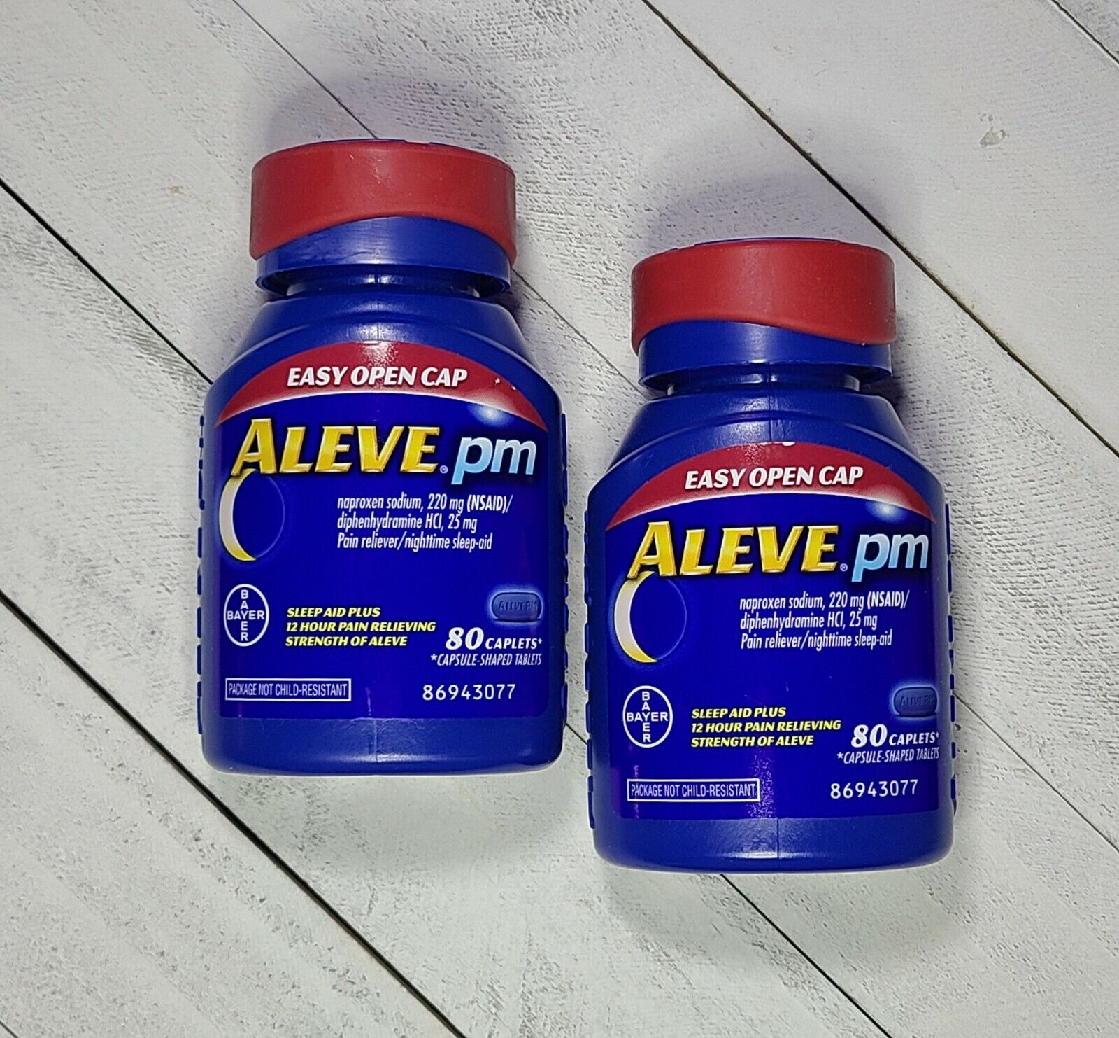 (2x) Aleve PM Pain Reliever/Nighttime Sleep-Aid (80+80=160) Caplets Exp 11/2022