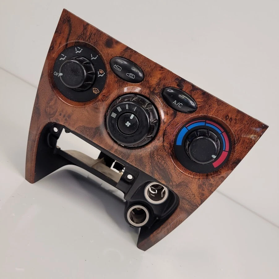 Módulo de control climático Hyundai Santa Fe 2001-2006 con bisel borde madera OEM Foto 2 de 4