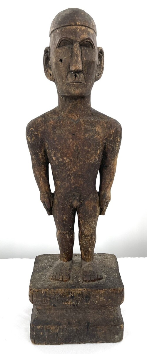 Antique Bulul 19th Century Philippine Ifugao Wood Bulul Male
