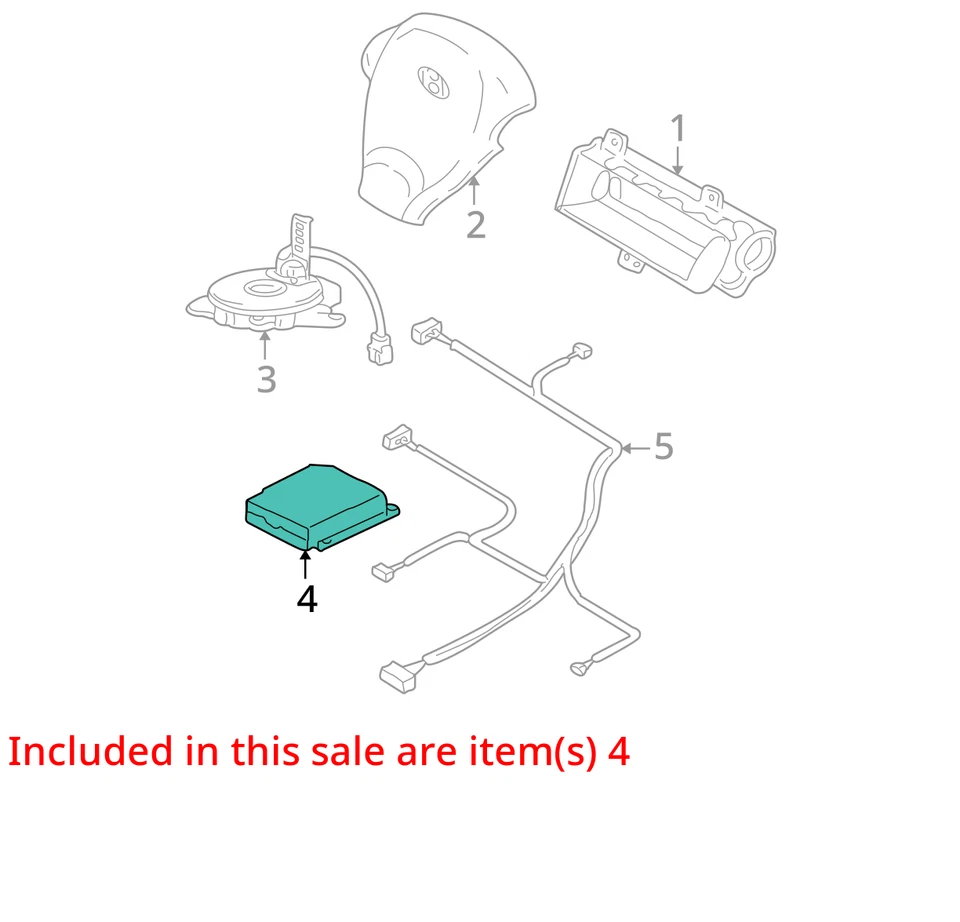 Módulo de control de bolsa de aire de airbag Hyundai Santa Fe 2001-2004 OEM LKQ Foto 4 de 4