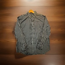Nautica Men's XXL Long Sleeve Shirt Checked, Wrinkle Resistant, 100 Cotton Blue