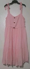 Torrid Womens Size 0X Spaghetti Strap  Button Front Mini Sundress Pink