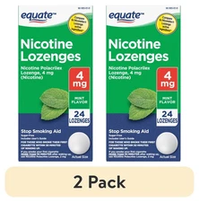 (2 Pack)  Nicotine Polacrilex Lozenges, 4 Mg, Mint Flavor, 24 Count, Comp