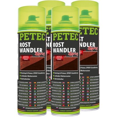 4x 500 ml PETEC ROSTUMWANDLER 70040 ROSTWANDLER ROSTENTFERNER ROST UMWANDLER
