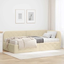 Cadre de lit d'angle avec matelas tissu Lit gain place multifonctionnel vidaXL v