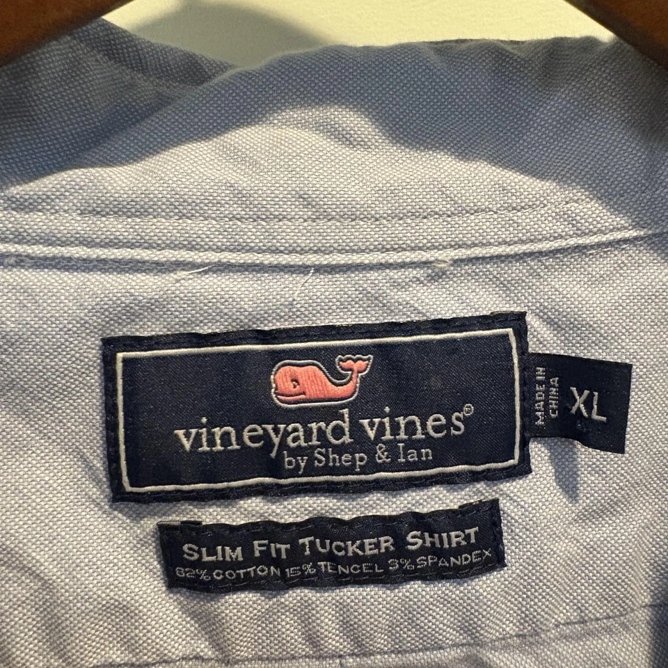 Vineyard Vines Shirt Mens XL Blue Slim Fit Tucker Button Down Stretch 1W3441 - Image 2 of 4