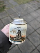 Kleiner Bierkrug Leipzig Völkerschlachtdenkmal Bierkrug mit Deckel Leipzig