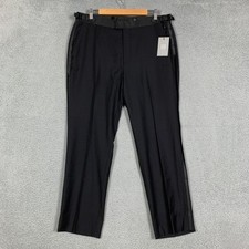 The Blk Tux Tuxedo Pant Mens 34 Black Wool Satin Adjustable Classic Fit NWT 200