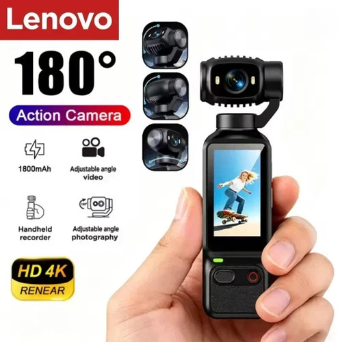 Lenovo HD 4K Action Camera 180° Rotatable Vlogging Camera YouTube TikTok