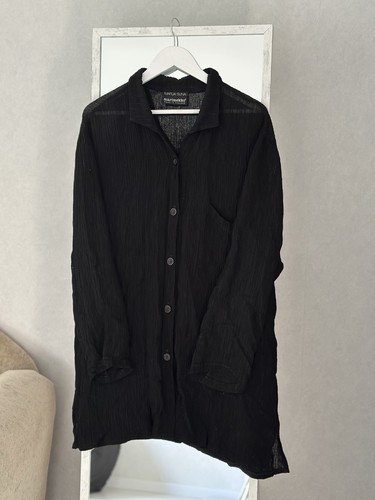 Vintage Marimekko Marja Suna Women’s Viscosa/Linen Button Shirt Dress One Size
