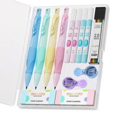 2.0MM Mechanical Pencil with Comfort Ergonomic Grip, 4PCS Cute Mechanical Pen...