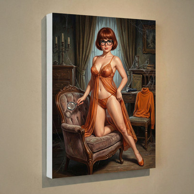 Velma Scooby Doo Canvas UV Print 12x16 - Vintage Retro Pin-Up Wall Art Decor