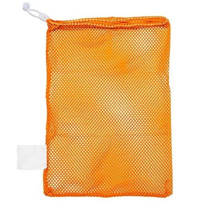 Mesh Equipment Bag   Heavy-Duty Nylon Drawstring Bag with Lock 12'' x 18'' Gold
