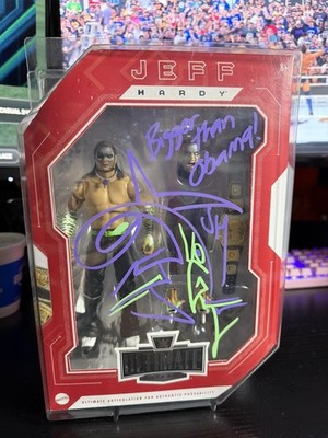  Signed WWE Fan Takeover Jeff Hardy Ultimate  Bigger than obama  inscription