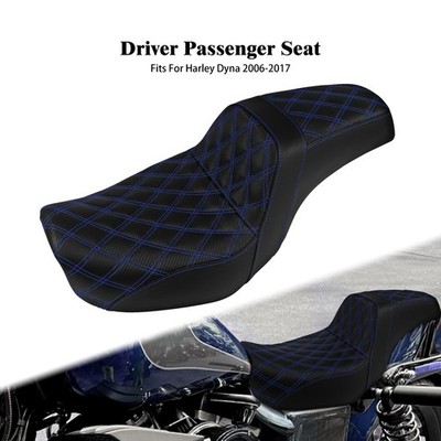 Blauen Nähte Fahrer Beifahrer Sitz Für Harley Dyna Wide Super Glide FXDWG 06-17