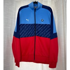 Puma BMW M Motorsport T7 Track Jacket Colorblock Blue Red Full Zip Men's XL
