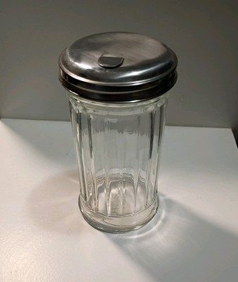 CHEFMATE Sugar Glass Table Shaker Grated Cheese Species Dispenser Ribbed Retro