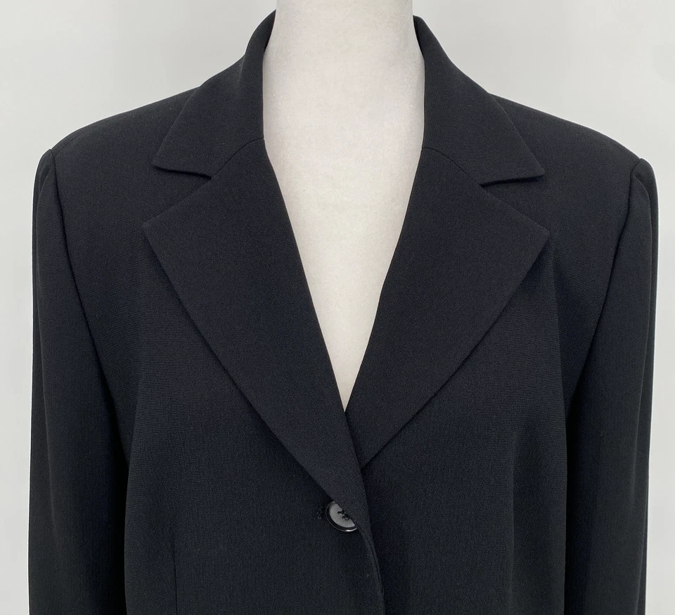 Blazer Mujer Colección Nygard 12 Negro 3 Botones Forrado Carrera Oficina Chaqueta Foto 2 de 4