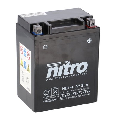Nitro Batterie 12V 14AH YB14L-A2 Gel (für: Kawasaki VN 750 VN750A 86-93 )