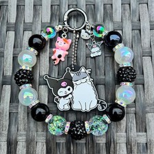 Glowing Keychain, Bag Charm, Purse Charm, Bag Clip - Sanrio Kuromi Kitty