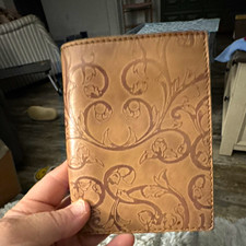 Women s Brown Floral Bifold Wallet with ID Wi...