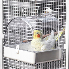 Bird Bath Cage, Cleaning Pet Supplies Cockatiel Bird Clear Bathtub with Bottom