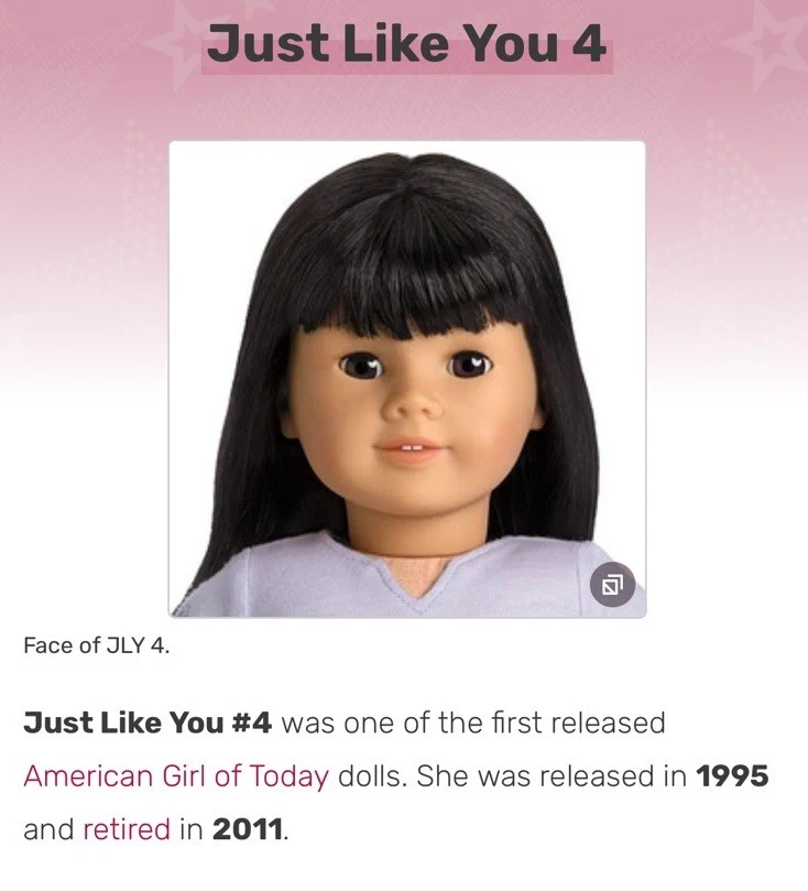 Rare American Girl Pleasant Co. JLY #4 Doll ASIAN 749 Black Hair Bangs - Image 3 of 4