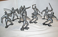 Vintage 1964 Louis Marx  Co. Medieval Knights 6" Plastic Toys - 9 Pcs